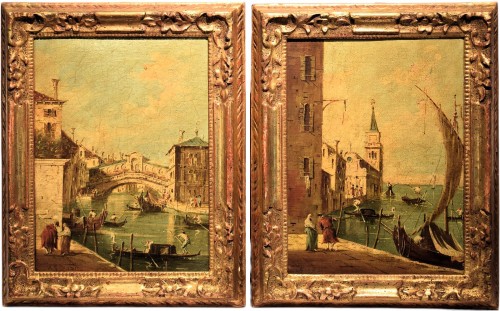 Pair of Venetian Views - Late 19th century signed A. Grossi